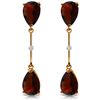 Image 1 : 6.01 ctw Garnet & Diamond Earrings Jewelry 14KT Rose Gold