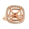 Image 1 : Genuine 14K Rose Gold 0.72CTW Diamond Semi Mount Ring - REF-94M8F
