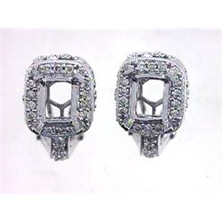 Genuine 14KWhite Gold 0.62CTW Diamond Semi-Mount Earrings - REF-90F3N