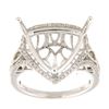 Image 1 : Genuine 14K White Gold 0.51CTW Diamond Semi Mount Ring - REF-70R7H