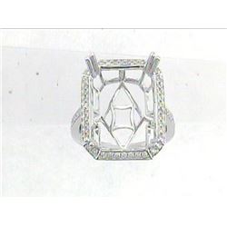 Genuine 14K White Gold 0.49CTW Diamond Semi Mount Ring - REF-64A8X