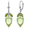 Image 1 : 20 ctw Green Amethyst & Peridot Earrings Jewelry 14KT White Gold