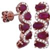 Image 1 : 0.30CT Diamond and 2.60CT Ruby Anniversary 18KT Earrings Rose Gold