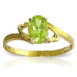 0.75 ctw Peridot Ring Jewelry 14KT Yellow Gold