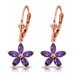 2.8 ctw Amethyst Earrings Jewelry 14KT Rose Gold