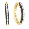 Image 1 : 0.75CT Diamond Hoops 10KT Earrings Yellow Gold