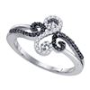 0.20CTW White and Black Diamond Anniversary 10KT Ring White Gold
