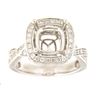 Genuine 14K White Gold 0.92CTW Diamond Semi Mount Ring - REF-124M3F