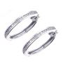 Image 1 : Genuine 14K White Gold 0.95CTW Diamond Hoop Earring - REF-136H7W