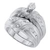 Image 1 : 0.25CT Diamond Trio Set 10KT Ring White Gold