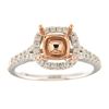 Image 1 : Genuine 14K Two Tone Gold 0.64CTW Diamond Semi Mount Ring - REF-102T5K