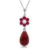 Image 1 : 3.83 ctw Ruby & Diamond Necklace Jewelry 14KT White Gold