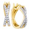 Image 1 : 0.35CT Diamond Hoops 10KT Earrings Yellow Gold