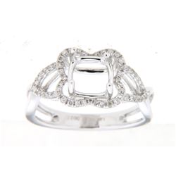 Genuine 14K White Gold 0.27CTW Diamond Semi Mount Ring - REF-54X7Y