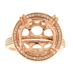 Genuine 14K Rose Gold 0.31CTW Diamond Semi Mount Ring - REF-72X2Y