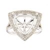 Image 1 : Genuine 14K White Gold 0.79CTW Diamond Semi Mount Ring - REF-96N6A