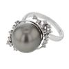 Image 1 : Genuine 14K WhiteGold 16.2CTW Pearl&Diamond Cocktail Ring - REF-71N5A