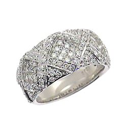 Genuine 18K White Gold 1.08CTW Diamond Rings - REF-195G7M