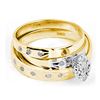 Image 1 : 0.10CT Diamond Trio Set 10KT Ring Yellow Gold