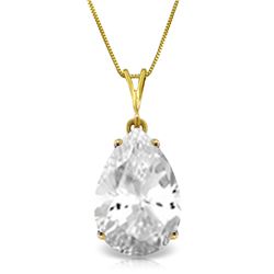 5 ctw White Topaz Necklace Jewelry 14KT Yellow Gold