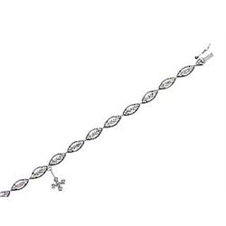 Genuine 14K White Gold 1.27CTW Diamond Tennis Bracelet - REF-119W4G