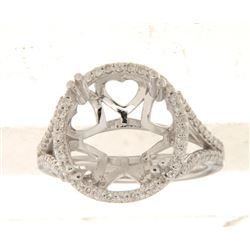 Genuine 14K White Gold 0.47CTW Diamond Semi Mount Ring - REF-84T2K