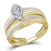 Image 1 : 0.33CT Diamond Trio Set 10KT Ring Yellow Gold