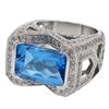 Image 1 : Genuine 18K WhiteGold 12.42CTW Topaz Cocktail Ring - REF-126W2G