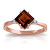 Image 1 : 1.77 ctw Garnet & Diamond Ring Jewelry 14KT Rose Gold