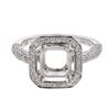 Image 1 : Genuine 14K White Gold 0.98CTW Diamond Semi Mount Ring - REF-115K2R