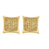 Image 1 : 0.02CTW White and Yellow Diamond Micro-Pave 10KT Earrings Yellow Gold