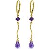 Image 1 : 3.5 ctw Amethyst Earrings Jewelry 14KT Yellow Gold