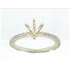 Image 1 : Genuine 14K Yellow Gold 0.32CTW Diamond Semi Mount Ring - REF-38M2F