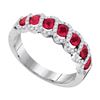 Image 1 : 0.30CT Diamond and 0.75CT Ruby Anniversary 14KT Ring White Gold