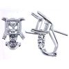 Image 1 : Genuine 14KWhite Gold 0.19CTW Diamond Semi-Mount Earrings - REF-57A2X