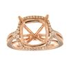 Image 1 : Genuine 14K Rose Gold 0.45CTW Diamond Semi Mount Ring - REF-79T9K