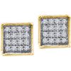 Image 1 : 0.05CT Diamond Micro-Pave 10KT Earrings Yellow Gold