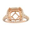 Image 1 : Genuine 14K Rose Gold 0.52CTW Diamond Semi Mount Ring - REF-79W6G