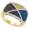 Image 1 : 0.75CT Diamond Micro-Pave 10KT Ring Yellow Gold
