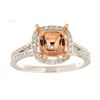 Image 1 : Genuine 14K Two Tone Gold 0.39CTW Diamond Semi Mount Ring - REF-64T3K