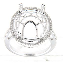 Genuine 14K White Gold 0.25CTW Diamond Semi Mount Ring - REF-62X5Y