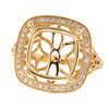 Image 1 : Genuine 14K Yellow Gold 0.24CTW Diamond Semi Mount Ring - REF-64A3X