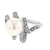 Image 1 : Genuine 14K White Gold 13.41CTW Pearl&Diamond Pearl Ring - REF-30X7Y