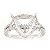 Image 1 : Genuine 14K White Gold 0.4CTW Diamond Semi Mount Ring - REF-73T7K