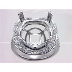 Genuine 14K White Gold 0.92CTW Diamond Semi Mount Ring - REF-98K4R