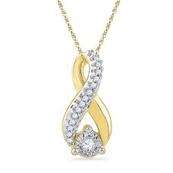 0.10CT Diamond Anniversary 10KT Pendant Yellow Gold