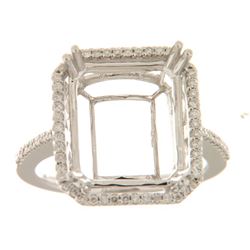 Genuine 14K White Gold 0.32CTW Diamond Semi Mount Ring - REF-68Y2Z