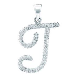 0.02CT Diamond Initial-T 10KT Pendant White Gold