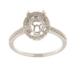 Genuine 14K White Gold 0.28CTW Diamond Semi Mount Ring - REF-45H2W