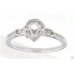 Genuine 14K White Gold 0.19CTW Diamond Semi Mount Ring - REF-33G6M